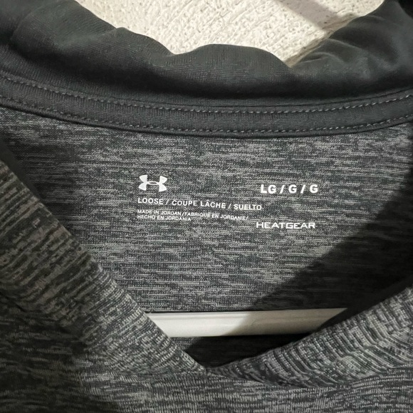 UNDER ARMOUR Project Rock Hooded Long Sleeve T Shirt Heat Gear Grey Men's Size L - Picture 4 of 6